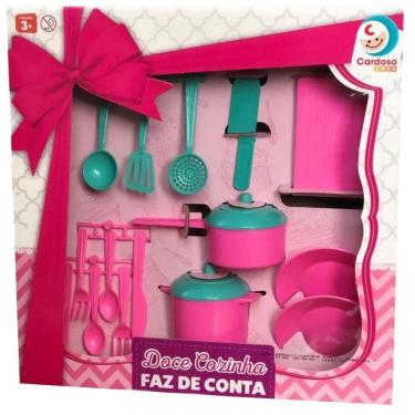 Imagem de Kit Panelas E Acessórios De Cozinha De Brinquedo Doce Cozinha Faz De Conta