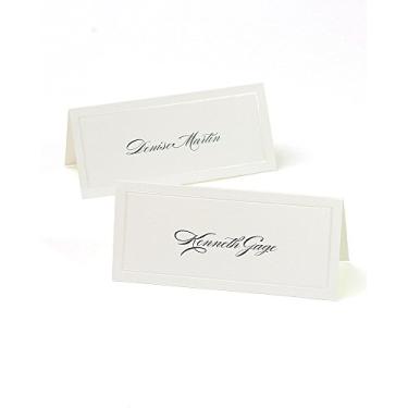 Imagem de Gartner Studios Cartões Ivory Pearl Place, cartão marfim com borda de pérola para casamento, imprimível em impressoras a laser/jato de tinta, 210 GSM, 9,5 cm x 3,8 cm dobrado, pacote com 48 (83004)