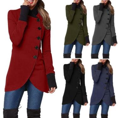 Imagem de Mulheres Outono Inverno Plus Size Outerwear Casacos - Vermelho S - Gen