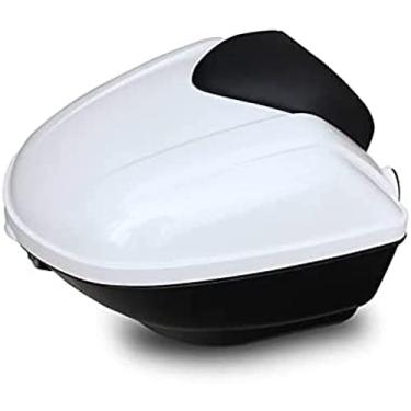 Imagem de Bagagem universal do porta-malas do scooter da caixa superior do capacete da motocicleta com encosto engrossado-forte e resistente a quedas, preto, 38x42x34cm