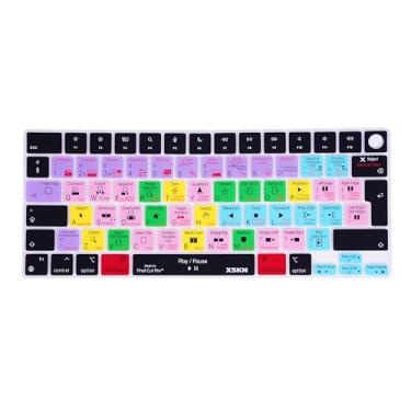 Imagem de XSKN Final Cut Pro Shortcuts Capa de silicone para teclado versão UE para Apple M2 M3 Chip MacBook Air de 13,6 polegadas (A2681 A3113) 15,3 polegadas (A2941 A3114) com Touch ID