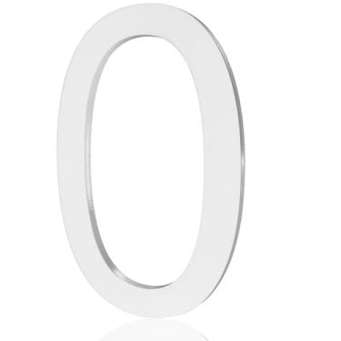 Imagem de Números de caixa de correio, autoadesivo de 12,7 cm, sinal de endereço moderno para porta de apartamento, casa de fazenda, caixa de correio, hotel de escritório, hotel fosco, branco, acrílico, casa,