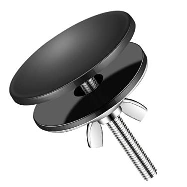 Imagem de Tampa do furo da pia da cozinha de 5 cm tampa do furo da torneira da pia da cozinha de aço inoxidável tampa do furo tampa do tampão do plugue de metal branco (preto fosco)