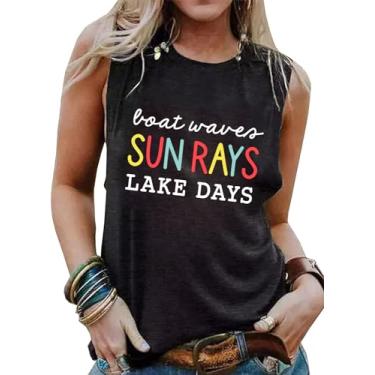 Imagem de Camiseta feminina Good Day to Drink Funny Cruise Mode com estampa de letras, sem mangas, presente de remo e férias de verão, Cinza 3, XXG
