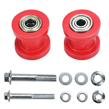 Imagem de HOLATO 8 mm 0,3" 10 mm 0,3" Guia de roda tensor de rolo de corrente para Baja DB30 Doodlebug Dirt Bug Mini Bike 110cc 125cc 140cc 150cc SSR XR125 CRF50 KLX110 Dirt Pit Trail Bike ATV Quad Motocicleta Vermelho