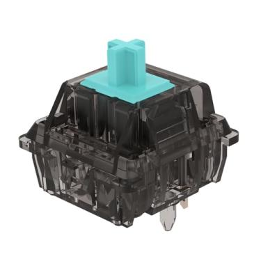 Imagem de DUROCK Interruptores de teclado linear, interruptor linear Robin Blue Stem L5 67 g, banhado a ouro mola, transculent Smokey Shell 5 pinos interruptores para teclado mecânico (L5 67 g Smokey, 90 peças)