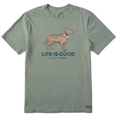Imagem de Life is Good - Camiseta masculina Stay True Dog, Verde musgo, G
