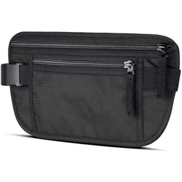 Imagem de Pochete Doleira Para Corrida Caminhada Esportes Rotina Invisivel Antifurto Masculina Feminina Preta Discreta Alça Ajustável