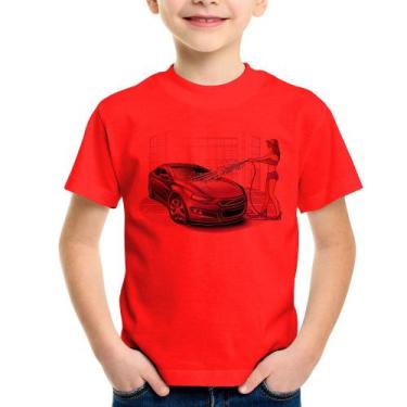 Imagem de Camiseta Infantil Lava Jato Carro Roxo - Foca Na Moda