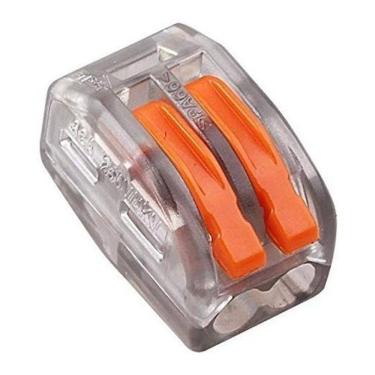 Imagem de 50 x conector elétrico emenda rápida alavanca borne 2 fios