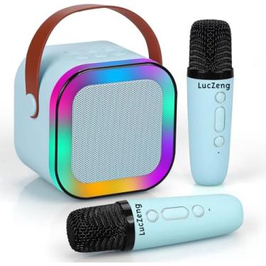 Imagem de LucZeng Máquina de Karaoke para Crianças Adultos, 2024 Novos Mini Portátil Bluetooth Karaoke Brinquedos com 2 Microfone Sem Fio para Meninas e Menino,Festa,Ao Ar Livre