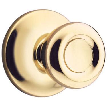 Imagem de KWIKSET 200T 3 acabamento em latão polido, conjunto de trava Tylo Passage, para uso no hall ou armário, encosto fixo de 6,9 cm