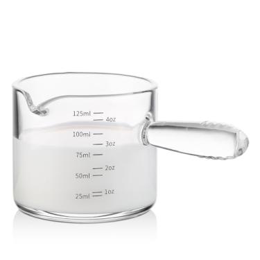 Imagem de Bincoo Copo de café expresso, copos de 150 ml com alça e copo medidor de boca em forma de V, perfeito para shots e espuma de leite (1)