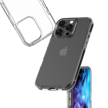 Imagem de LUVVITT Clearview Capa híbrida transparente para iPhone 16 Pro (2024) - fina, leve, resistente a arranhões PC traseira e amortecedor de TPU com absorção de choque com câmera elevada e proteção de tela