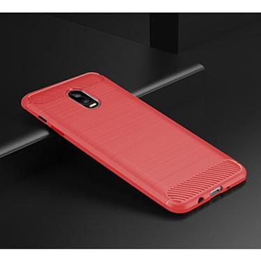 Imagem de Capa para Samsung Galaxy J7 Plus, capa de material de fibra de carbono, suave antiderrapante, macia, anti-impressões digitais, capa totalmente protetora para Samsung Galaxy J7 Plus