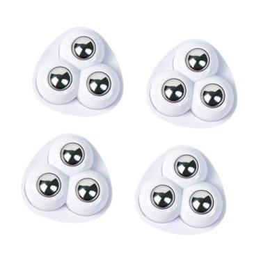 Imagem de Esquirla 4 peças autoadesivas rodízios deslizantes rodas versáteis rodízios mudos rodas universais 360 giratório para caixa de armazenamento, Branco