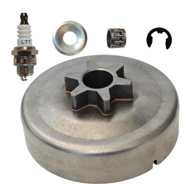 Imagem de JoJoPar Kit de roda dentada de tambor de embreagem 3/20.3 cm 6T arruela E-Clip compatível com STIHL MS170 MS180 017 018 025 peças de reposição de motosserra com tambor de embreagem e acessórios de