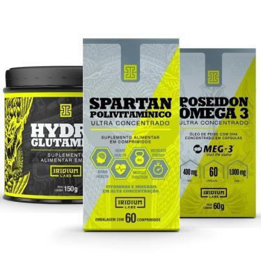 Imagem de Kit Imunidade Spartan Polivitaminico + Glutamina 150g + Poseidon Ômega 3-Unissex