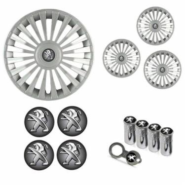 Imagem de Jogo Calota Aro 13 Europa Premium Peugeot + Emblema Resinado + Tampa V