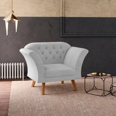 Imagem de Poltrona Decorativa Roseira Linha Cinza