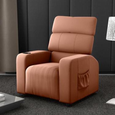 Imagem de Poltrona Reclinável para Descanso Hi Veludo Ferrugem - Mais de Casa