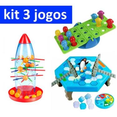 Imagem de Kit Jogo Pinguim Quebra Gelo + Jogo Gangorra do Macaco + Jogo Tira Var