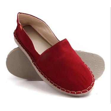Imagem de Alpargata Confortável Vermelho Sandália Unissex Barato Solado Borracha