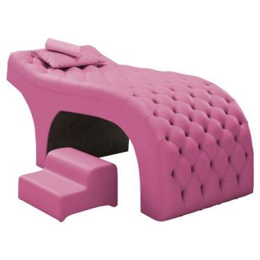 Imagem de Maca Salão de Beleza Para Esteticista Charme e Puff Escada Estofada 19