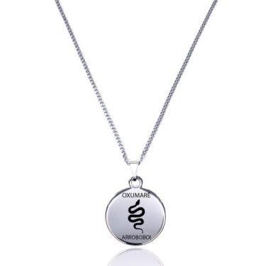 Imagem de Colar Orixá Oxumarê Pingente Redondo Umbanda  - Balaio de Santo