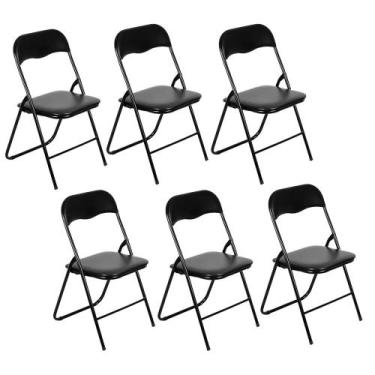 Imagem de Kit com 6 Cadeiras Dobrável Boxbit Lena para Sala bar cozinha