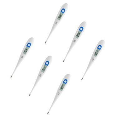Imagem de Kit c/6 Termometro Clinico Digital Branco Multilaser HC070