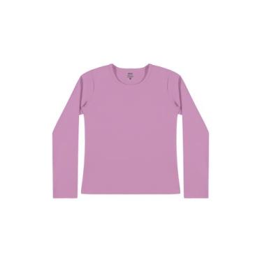 Imagem de Blusa Manga Longa Básica Feminina Elian Infantil, Rosa, Chiclete, 6