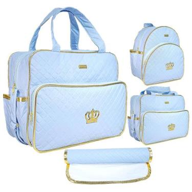 Imagem de kit saída maternidade bolsa grande e pequena mochilinha e trocador men