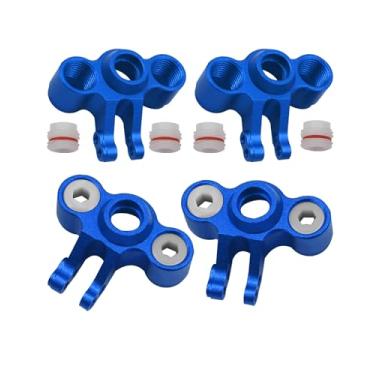 Imagem de Rcarmumb Front Rear Axle Carriers Knuckle Arm Upgrades Part for 1/16 E-Revo/Mini Slash/Mini Summit,4PCS Alloy Front Rear Axle Carriers Knuckle Arm Hops Up,(Left & Right),Replace 7034,Navy Blue