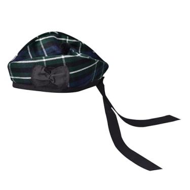 Imagem de Boné Glengarry - Chapéu escocês tradicional, chapéu tartã de lã acrílica, acessórios para kilts/gaita de fole, Graham Modern, tamanho �nico