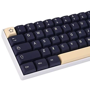 Imagem de XDA PBT Capa de tecla, 83 teclas, sublimação de tinta, conjunto de teclas brancas para teclados mecânicos para jogos Cherry/Gatron MX 60% / 68/GK61 (azul observação de estrelas)