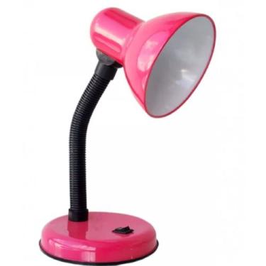 Imagem de Luminaria De Mesa Flexivel 30cm Aco Rosa 30W E27 QLUZ