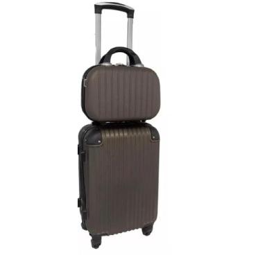 Imagem de Mala De Bordo 10kg + Frasqueira Viagem Rodinhas 360 ABS - BRACKLION