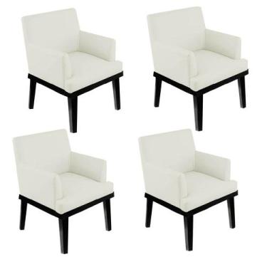 Imagem de Kit 04 Poltrona Cadeira Vick Decorativa Recepção Sala De Estar materia