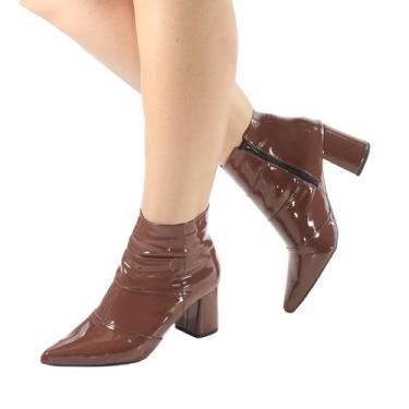 Imagem de Bota Feminina Coturno Salto Grosso 7cm Moderno ER1281 - Emilia Ribeiro