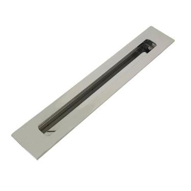 Imagem de Puxador Embutir Porta De Madeira Modelo Concha Quadrada Inox - Pado