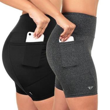 Imagem de Kit 2 Short Com Bolso Para Corrida Suplex Poliamida - ElementFit, Cinz