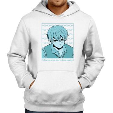 Imagem de Moletom Fall Down Seven Times, Stand Up Eight - Foca na Moda, Branco, 