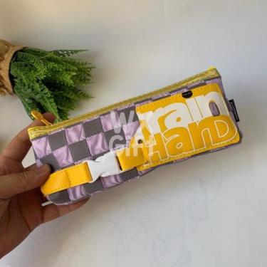 Imagem de Estojo Porta Objetos Quadriculado - Interponte / WX Gift, Amarelo