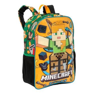 Imagem de Mochila Minecraft Infantil Escolar Costas Oficial Grand 2424 - Sestini