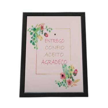 Imagem de Quadro Com Moldura Entrego, Confio, Aceito E Espero - Quadros Tac