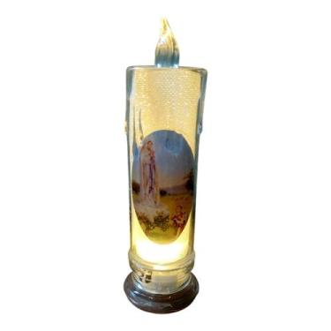 Imagem de Vela eletrônica transparente nossa senhora de fatima 15cm - ASA