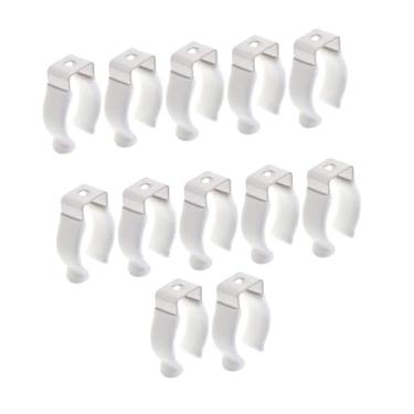 Imagem de Generic 12Pcs Clips Holder Bracket, Suporte de tubo fluorescente de aço inoxidável para luminária de tubo integrada, com Envoltório para Os Pés