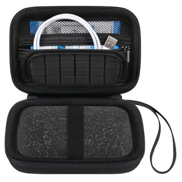 Imagem de Canboc Capa rígida para impressora fotográfica instantânea portátil HP Sprocket 2x3, bolso de malha com zíper para papel fotográfico e cabo, preta