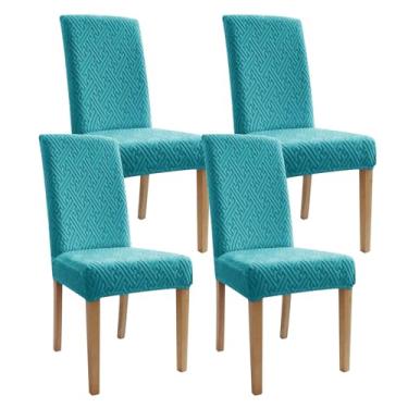 Imagem de Promindflyplka Capas para cadeira, sala de jantar, antiarranhões, laváveis, tamanho normal, capas de cadeira, pacote com 4, para cozinha, hotel, reunião